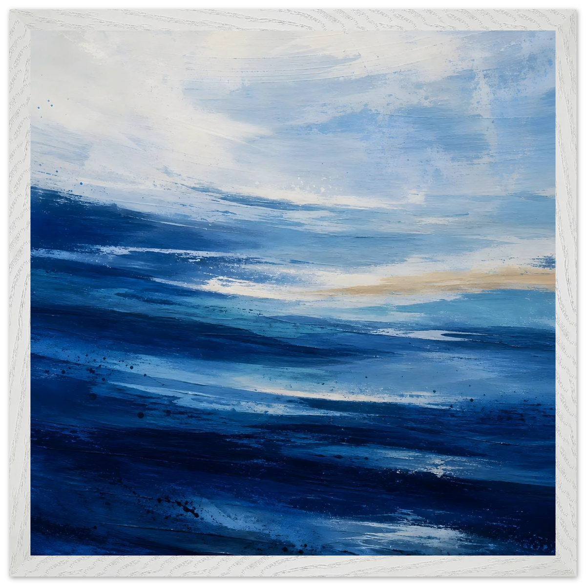 Atlantic Blue: coastline, ocean and texture. Framed fine art print by The Light Stays.