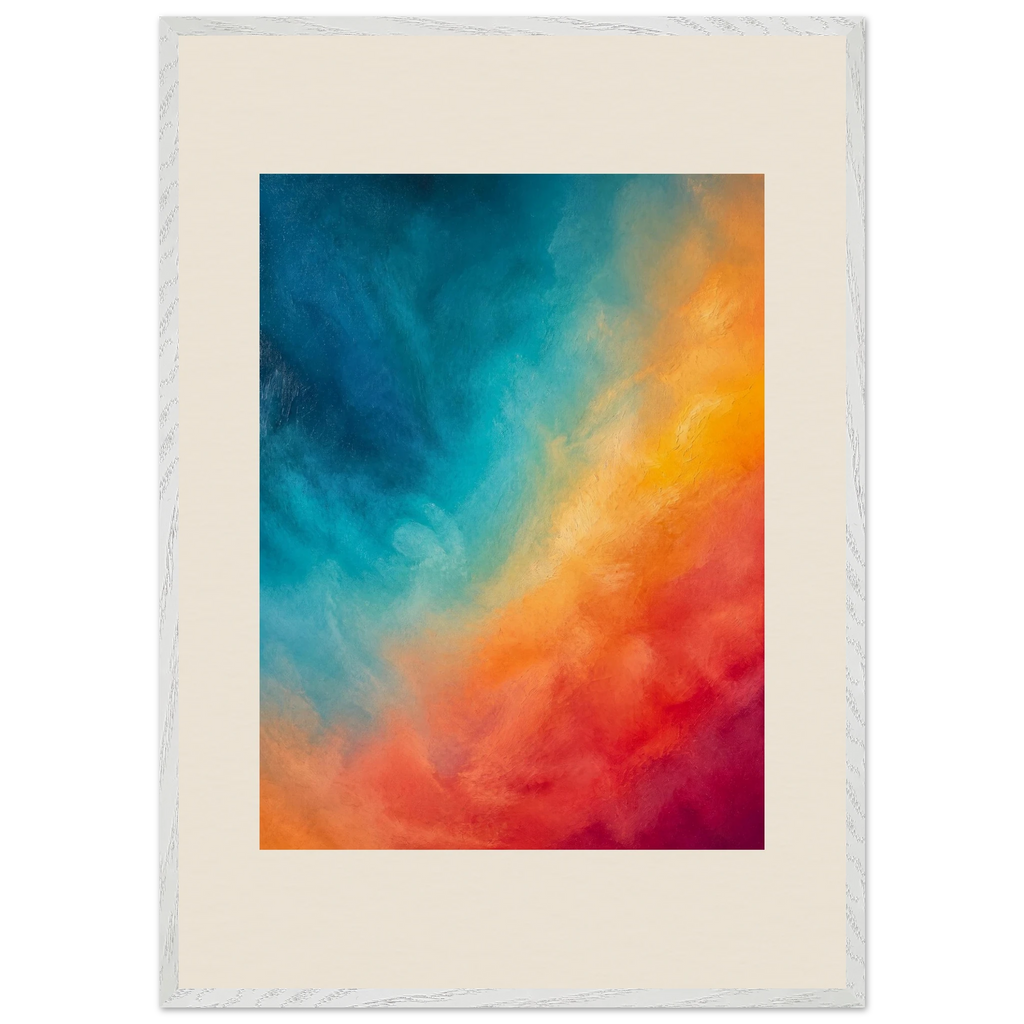 Teal and Orange: gradient, sea and dusk. Framed fine art print by The Light Stays.