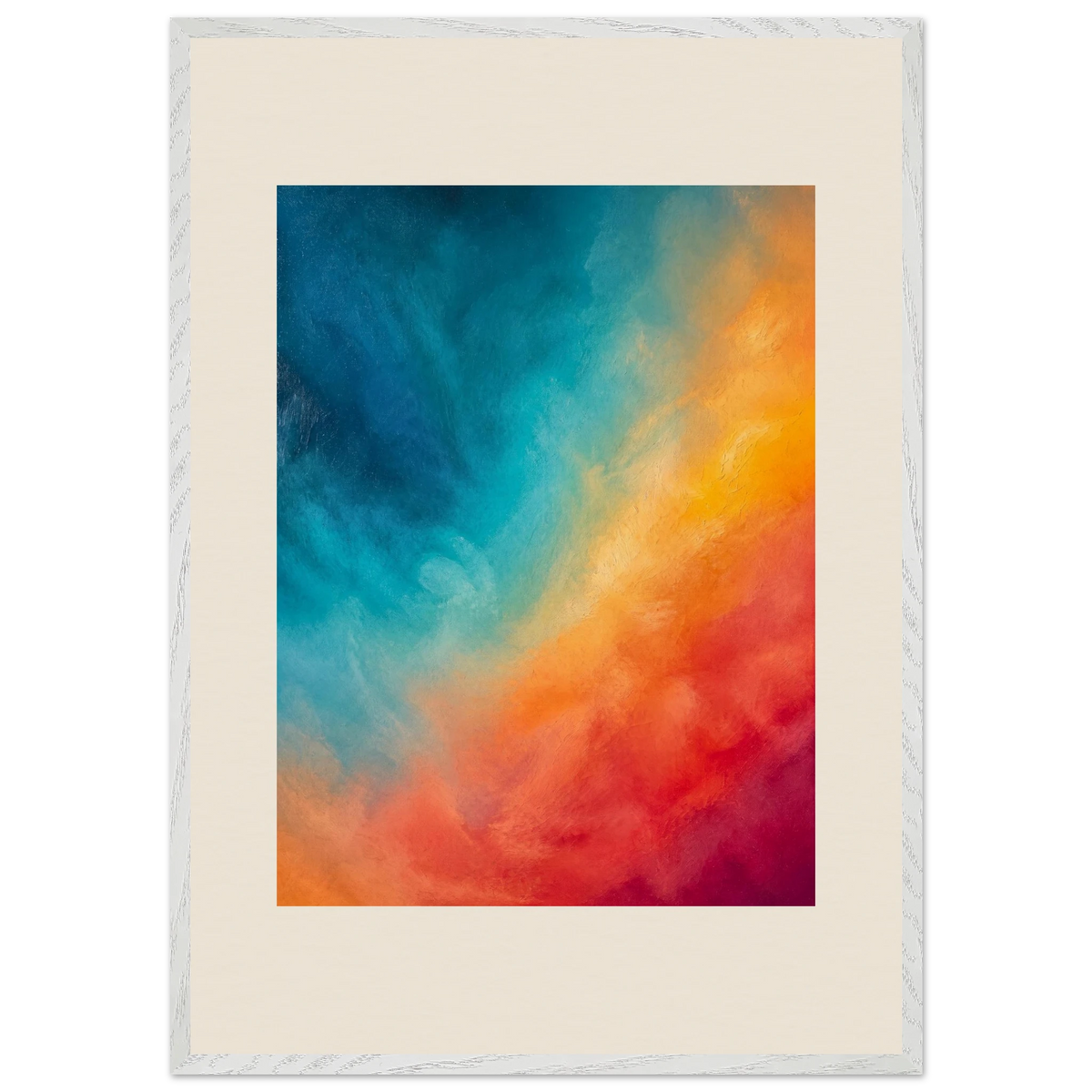 Teal and Orange: gradient, sea and dusk. Framed fine art print by The Light Stays.