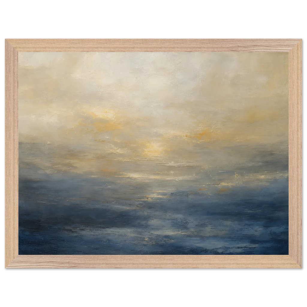 Golden Sea Mist, sea and coastal landscape. Archival framed fine art print shown framed.