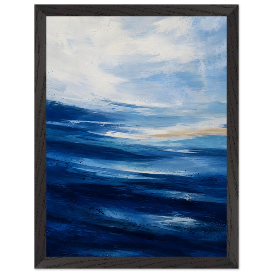 Atlantic Blue: coastline, ocean and texture. Framed fine art print by The Light Stays.