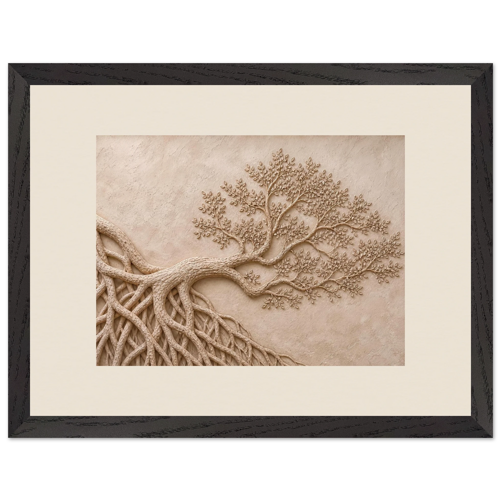 Root Lattice: petra and herbarium. Framed fine art print.