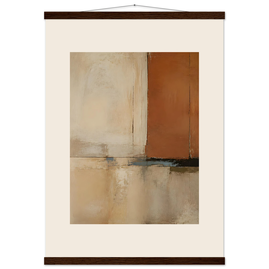 Terracotta Diptych, Panel I of II: two panels, terracotta and cream. Fine art poster by The Light Stays.