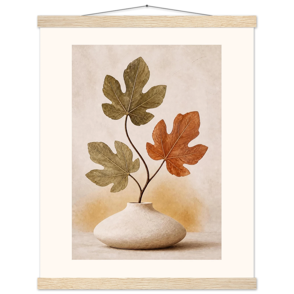Fig Season, mediterranean and earth tones. Archival fine art poster shown framed.