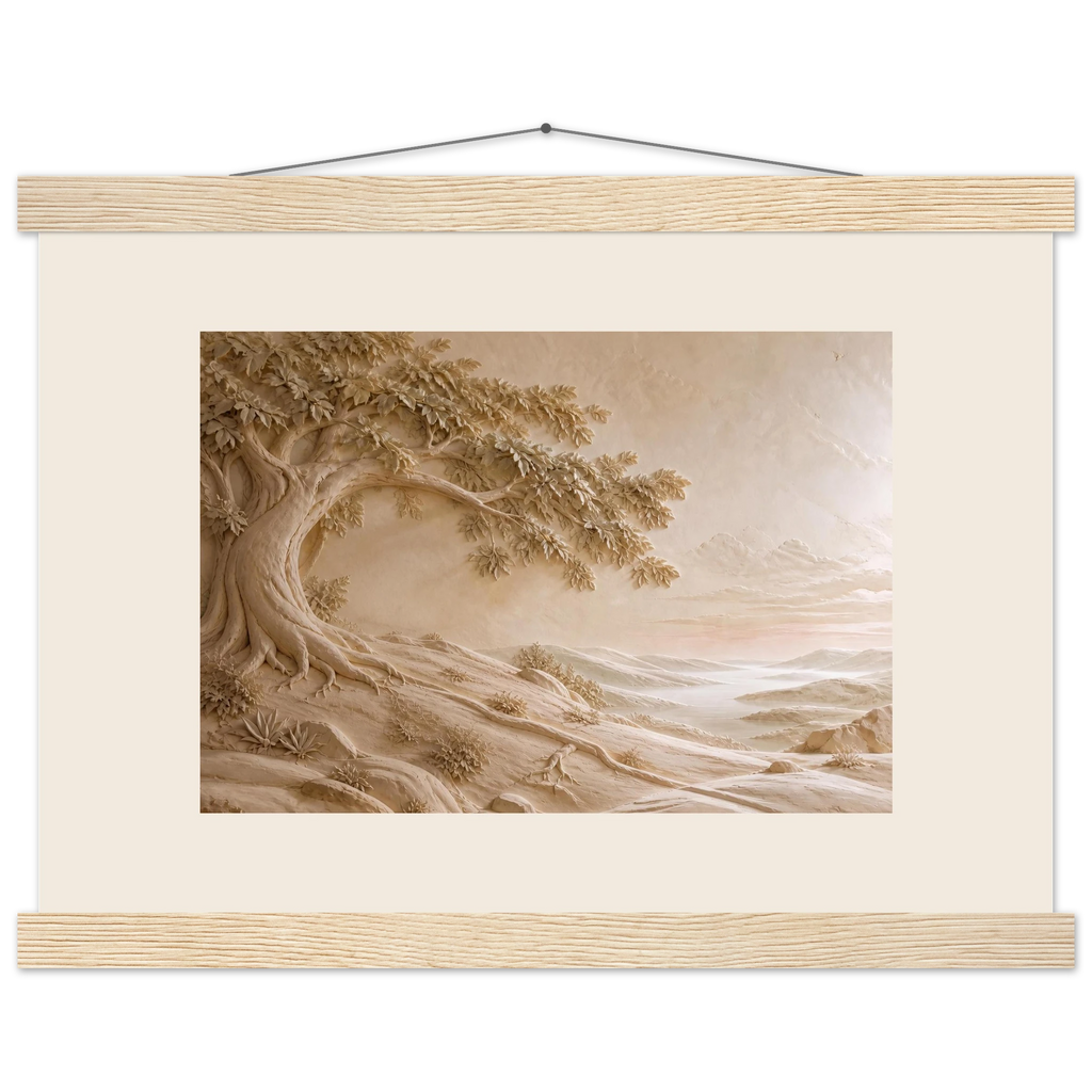 Sandstone Dawn: lumen and siena. Fine art poster.