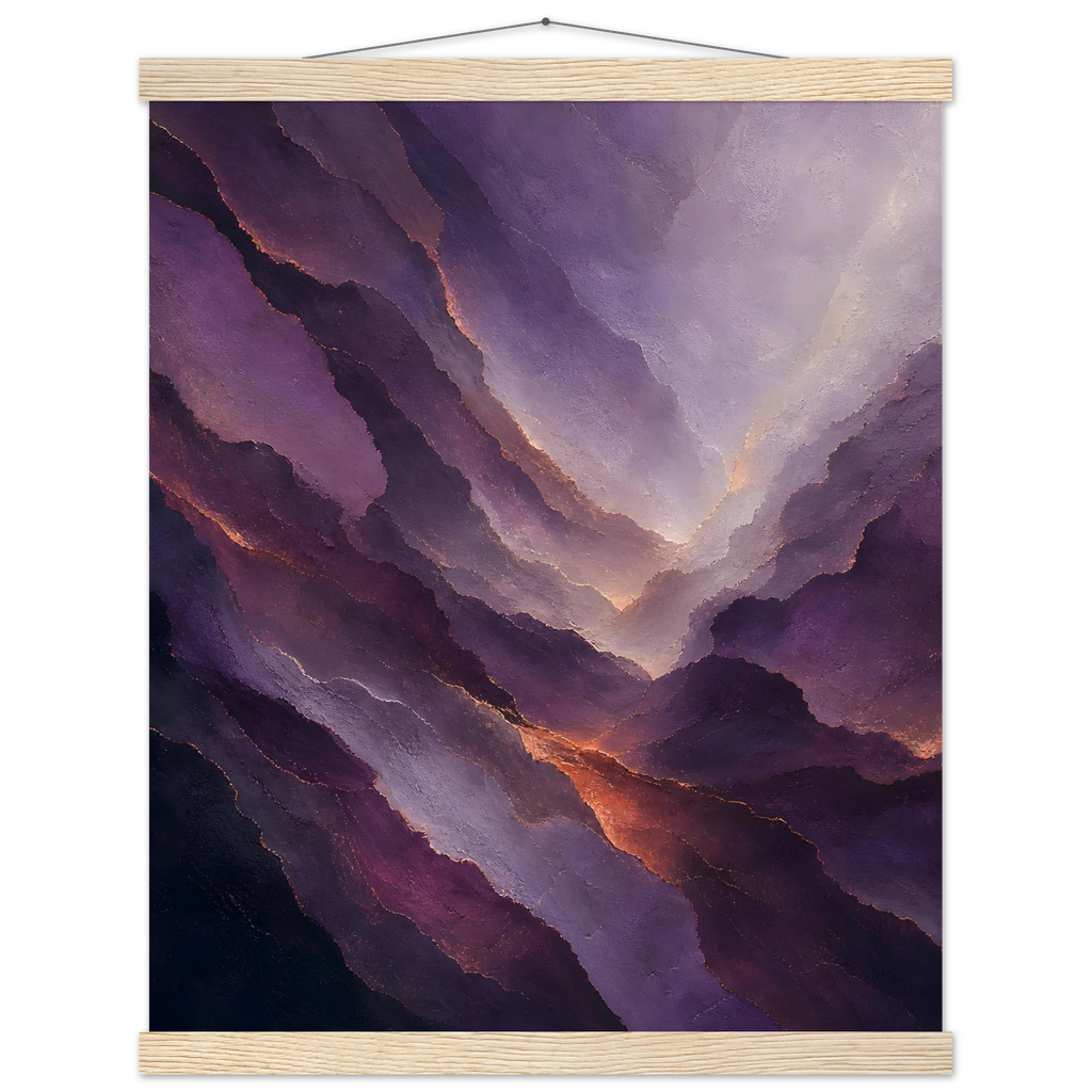 Violet Infinity, moon and night. Archival fine art poster shown framed.