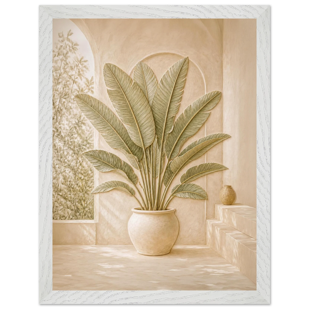 Courtyard Noon: landscape and sun. Framed fine art print by The Light Stays.