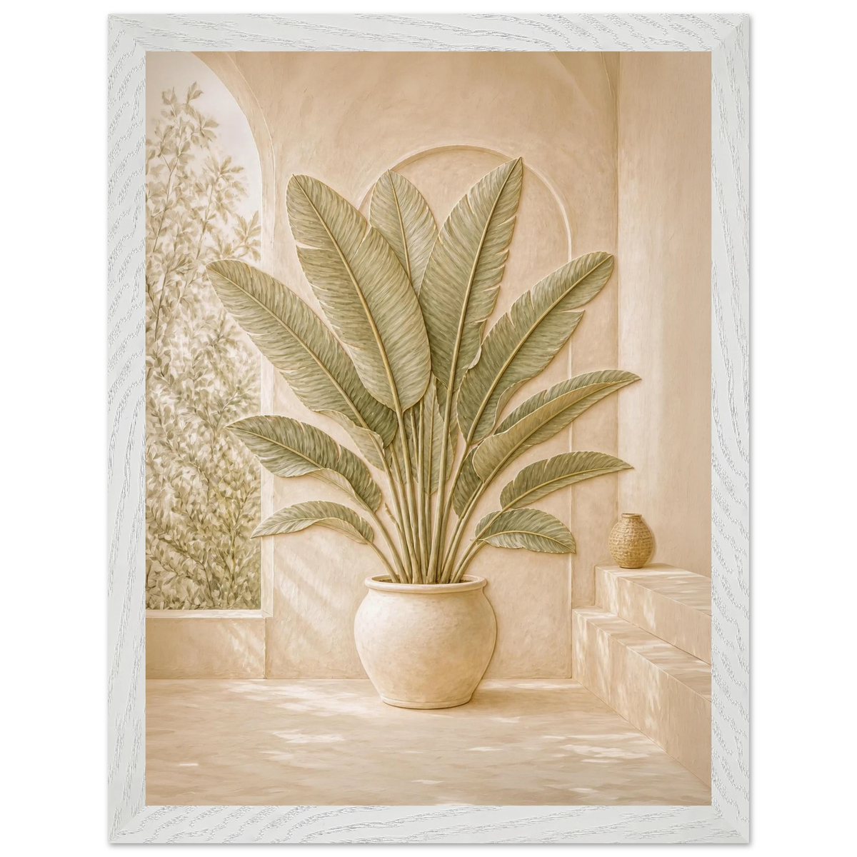 Courtyard Noon: landscape and sun. Framed fine art print by The Light Stays.