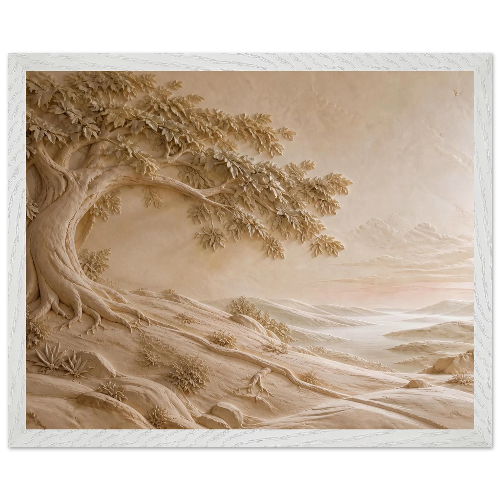 Sandstone Dawn, lumen and siena. Archival framed fine art print shown framed.