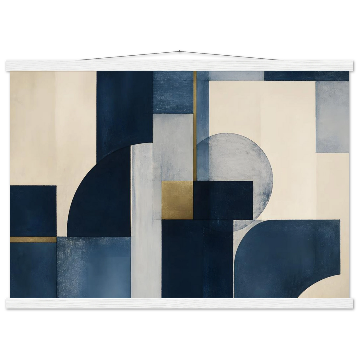 Blue Architecture: geometric abstract, blue and cream. Fine art poster by The Light Stays.