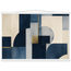 Blue Architecture: geometric abstract, blue and cream. Fine art poster by The Light Stays.