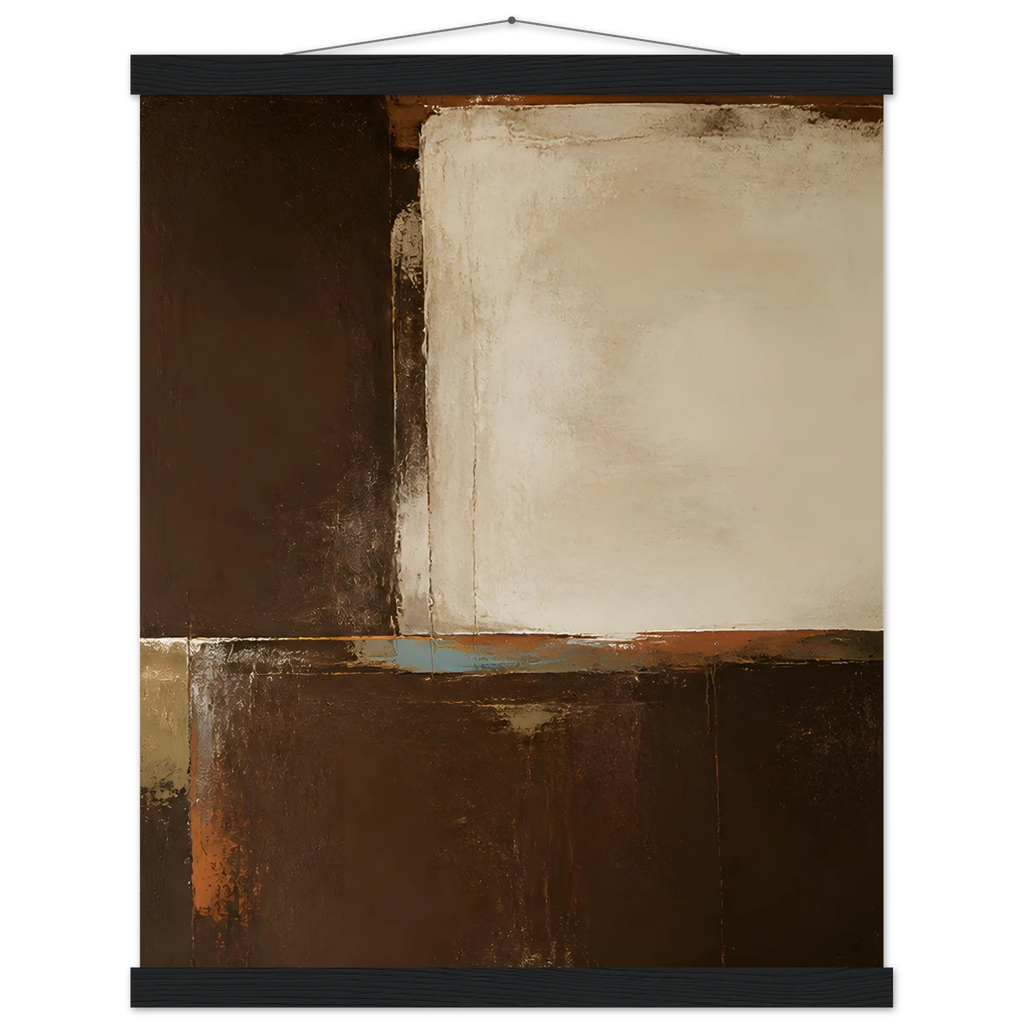 Terracotta Diptych, Panel II of II, two panels, terracotta and cream. Archival fine art poster shown framed.