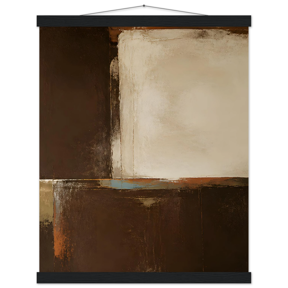 Terracotta Diptych, Panel II of II, two panels, terracotta and cream. Archival fine art poster shown framed.