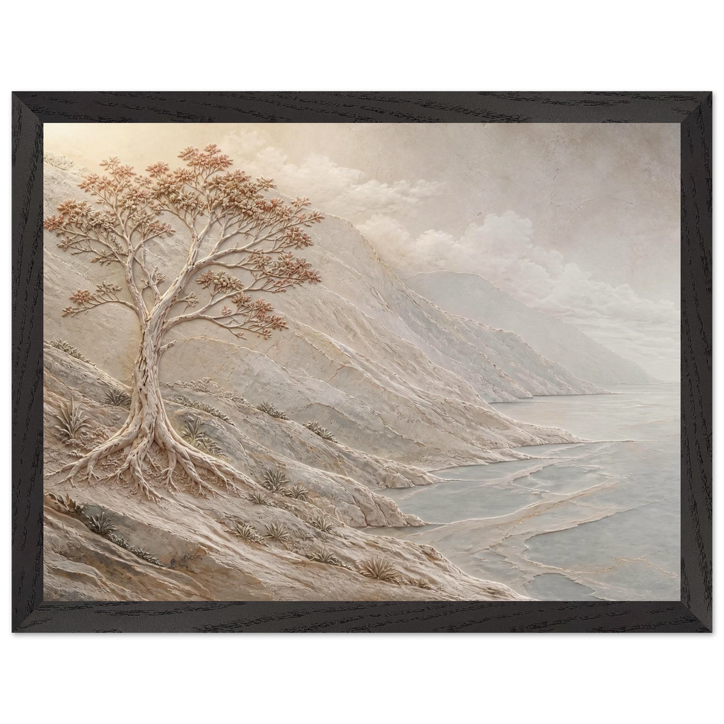 Coral Headland: sea and coastal landscape. Framed fine art print, alternate frame and size.