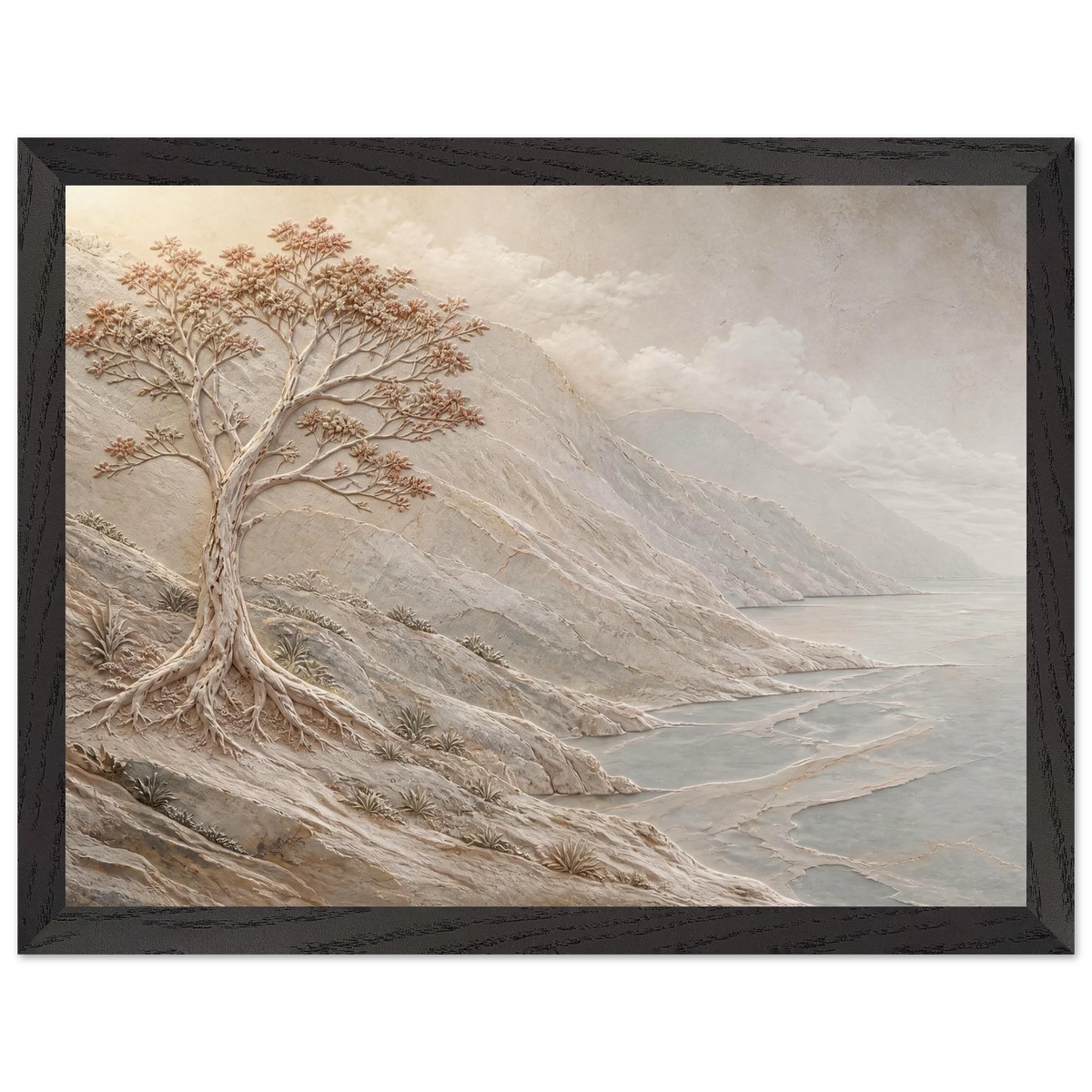 Coral Headland: sea and coastal landscape. Framed fine art print, alternate frame and size.