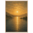 Quadro emoldurado Reflexo Dourado, lago e montanhas sob luz dourada