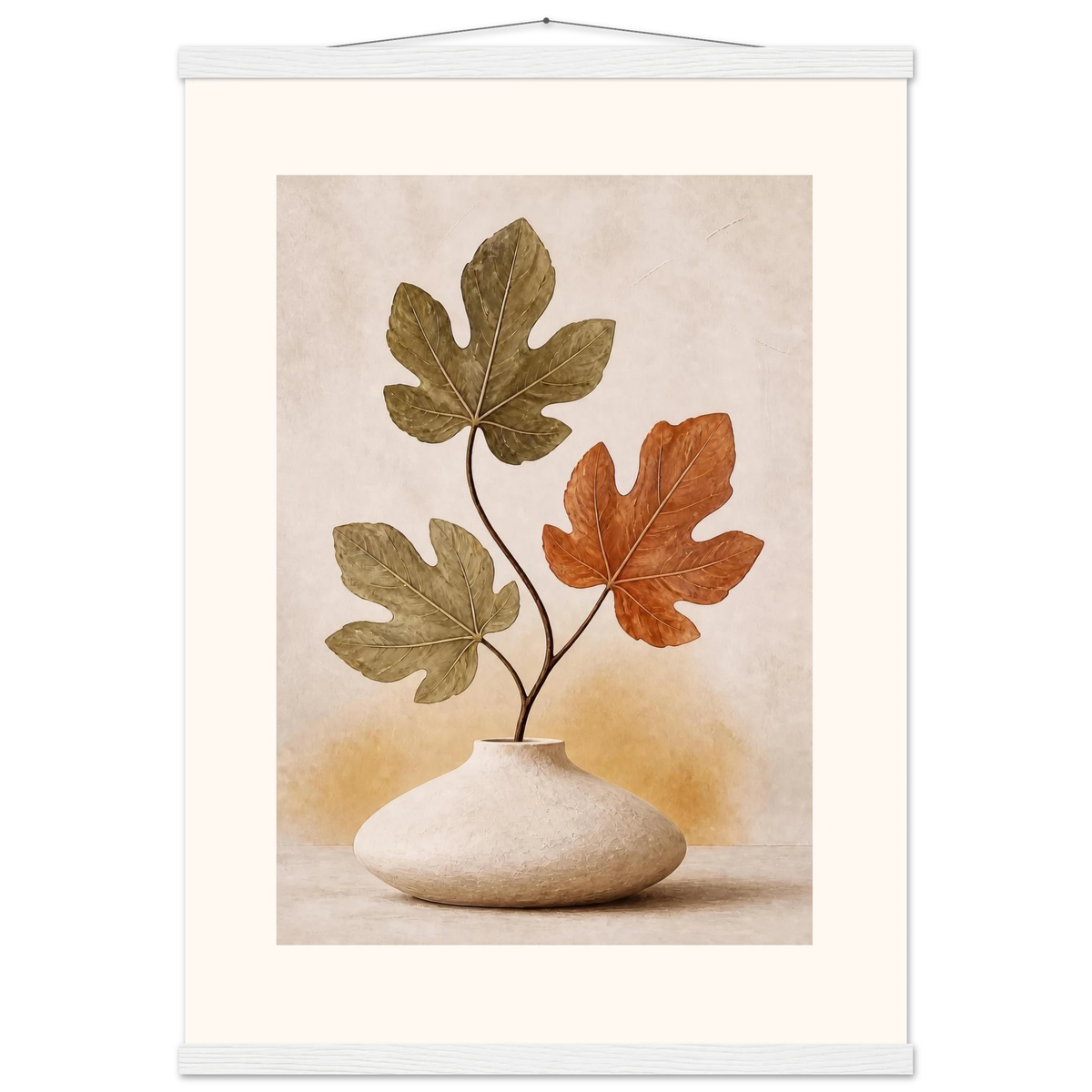 Fig Season, mediterranean and earth tones. Archival fine art poster shown framed.