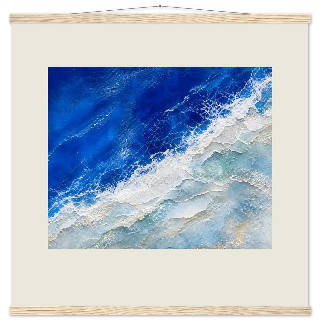Cobalt Foam: abstract, cobalt and sea foam. Fine art poster by The Light Stays.