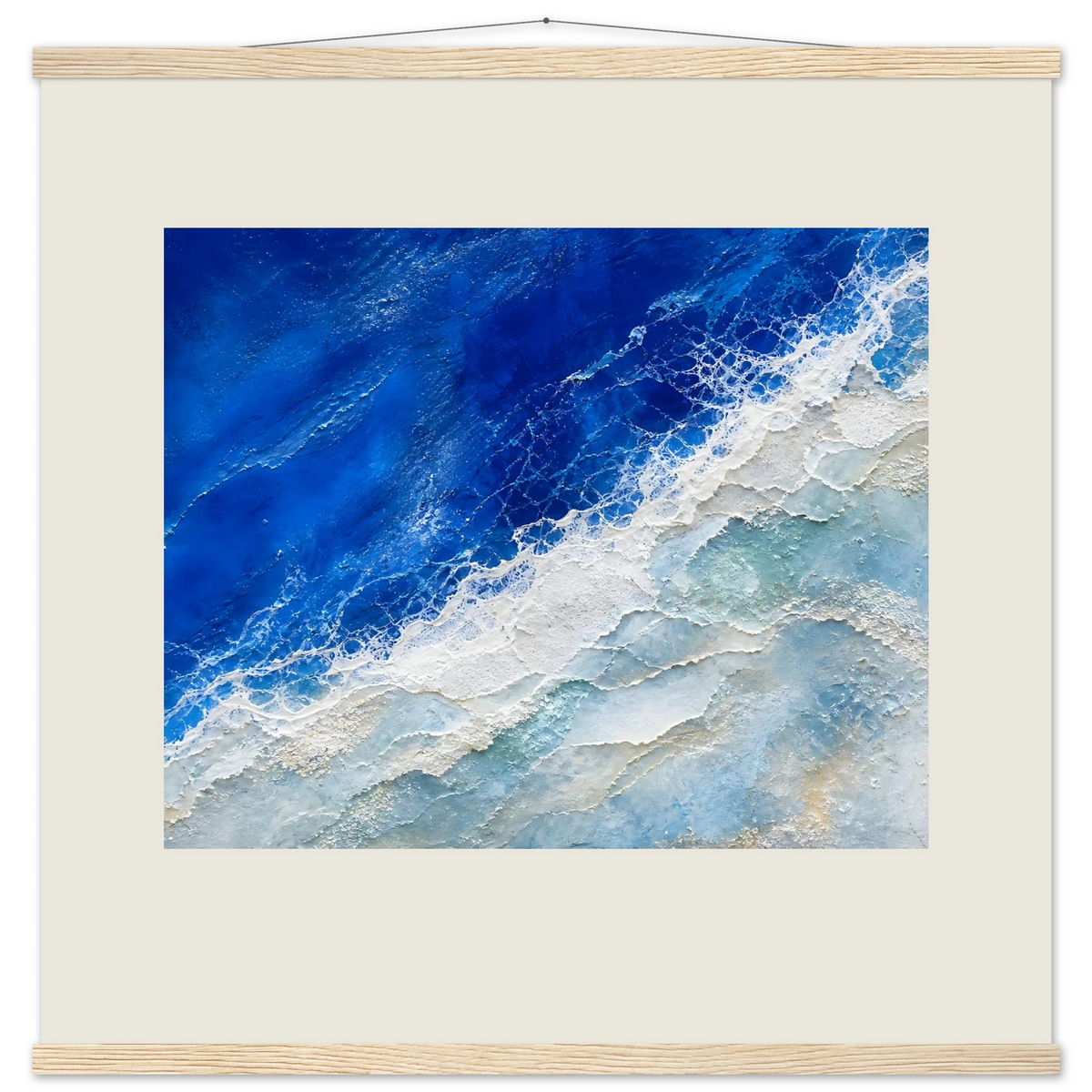 Cobalt Foam: abstract, cobalt and sea foam. Fine art poster by The Light Stays.