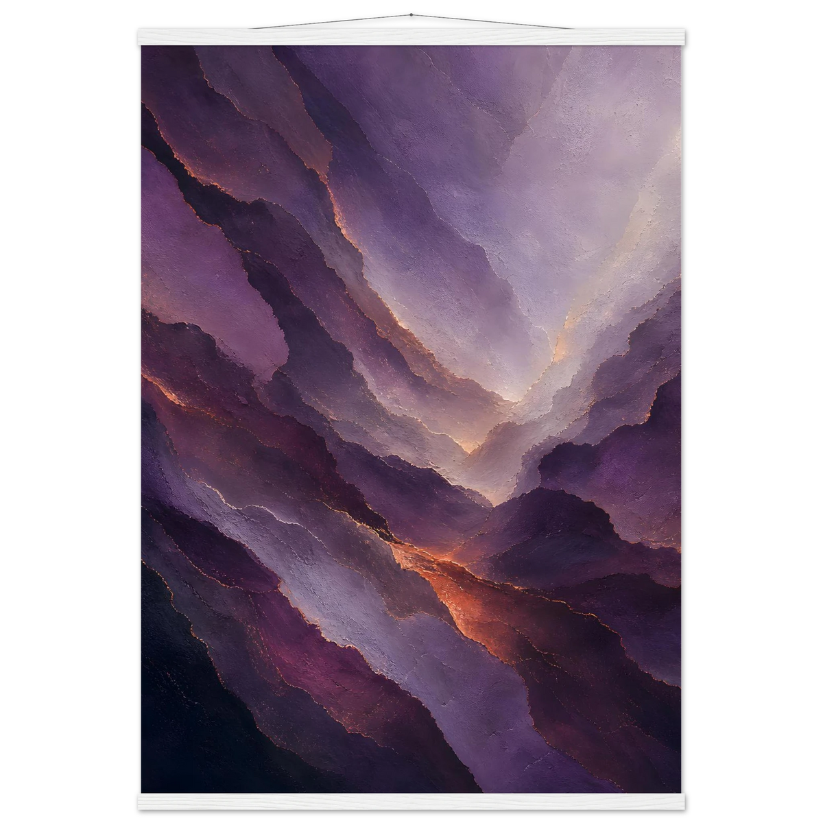 Violet Infinity: moon and night. Fine art poster, alternate frame and size.