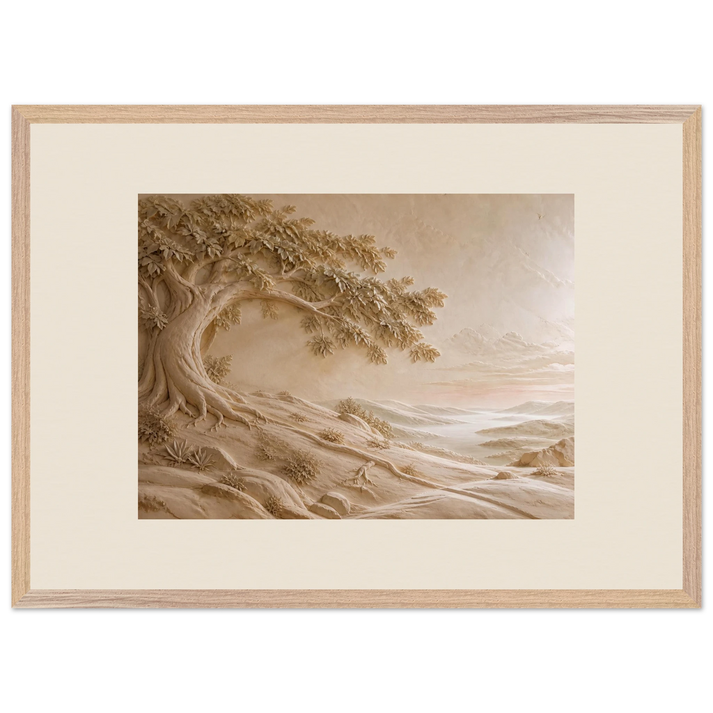 Sandstone Dawn: lumen and siena. Museum-quality framed fine art print.