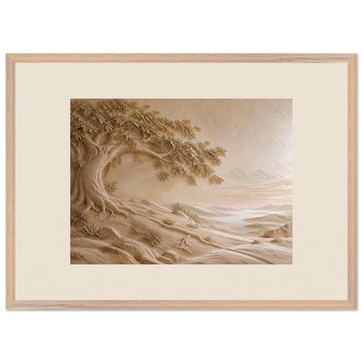 Sandstone Dawn: lumen and siena. Museum-quality framed fine art print.