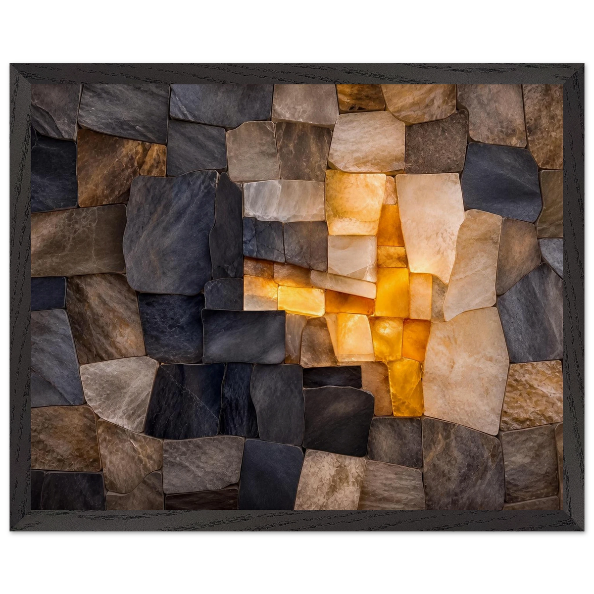 Citrine Seam: lumen and siena. Framed fine art print, alternate frame and size.