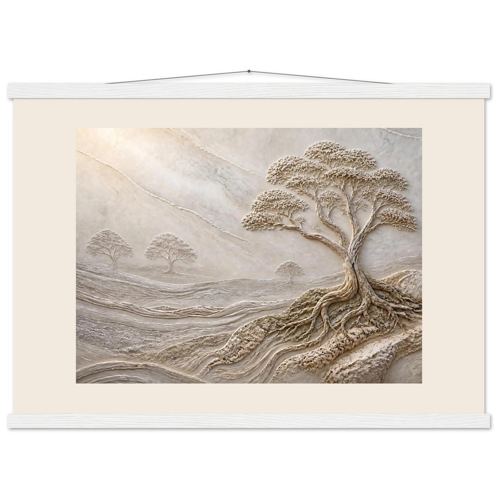Old Growth, petra and herbarium. Archival fine art poster shown framed.