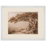 Under the Blossoms: impasto, figure and blossoming canopy. Framed fine art print by The Light Stays.