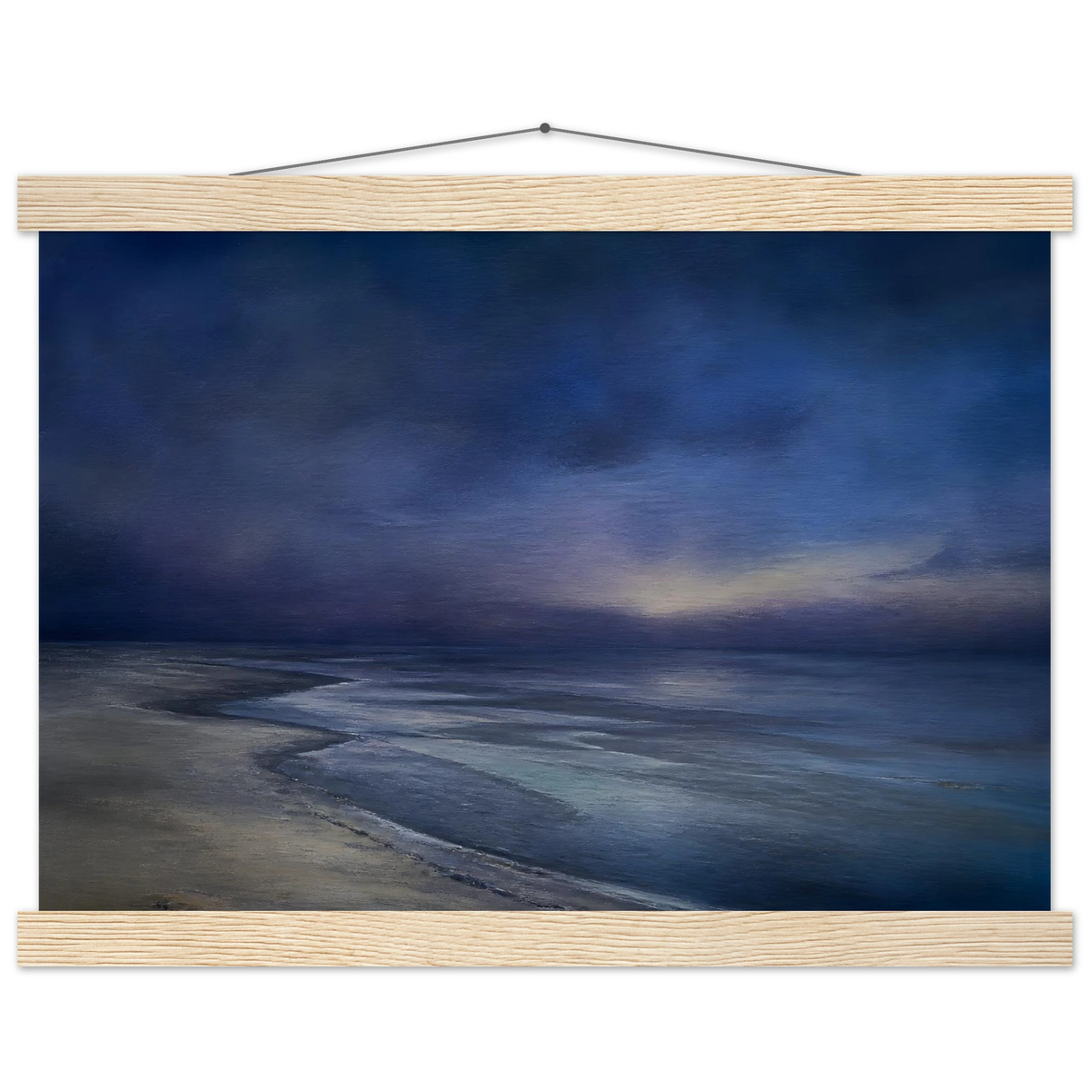 Blue Hour Shore: sea and coastal landscape. Fine art poster by The Light Stays.