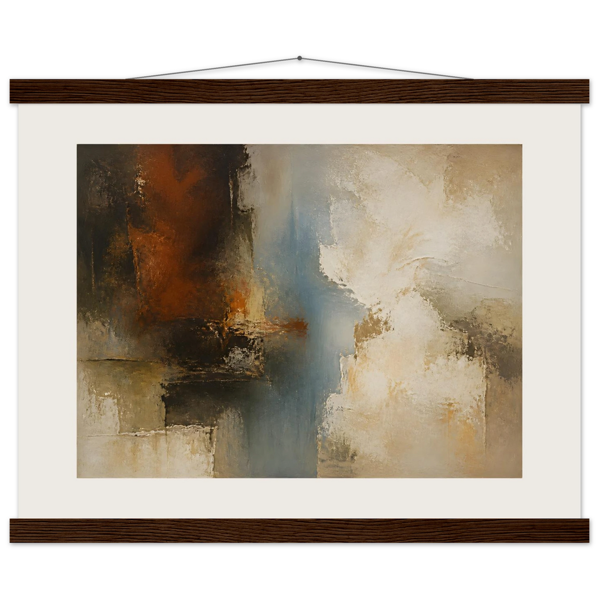 Golden Night, moon and night. Archival fine art poster shown framed.
