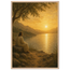 Quadro cristão Bênção do Lago, Jesus sob uma oliveira diante de um lago dourado