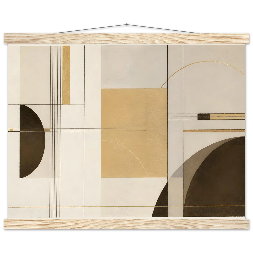 Lines of Sand: geometric abstract, neutral tones and texture. Fine art poster, alternate frame and size.
