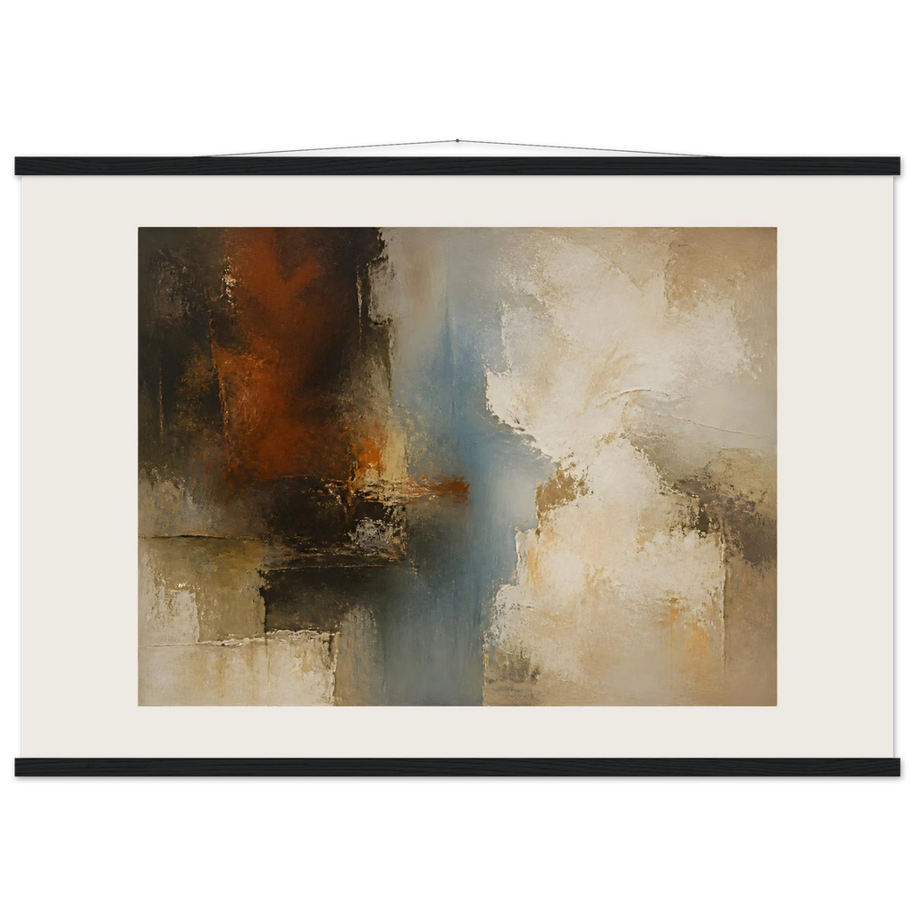 Golden Night, moon and night. Archival fine art poster shown framed.