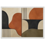 Compass and Clay: geometric abstract, clay and curves. Framed fine art print, alternate frame and size.