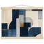 Blue Architecture: geometric abstract, blue and cream. Museum-quality fine art poster.
