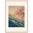 Blossom Tide, japanese art, cherry blossom and wave. Archival framed fine art print shown framed.