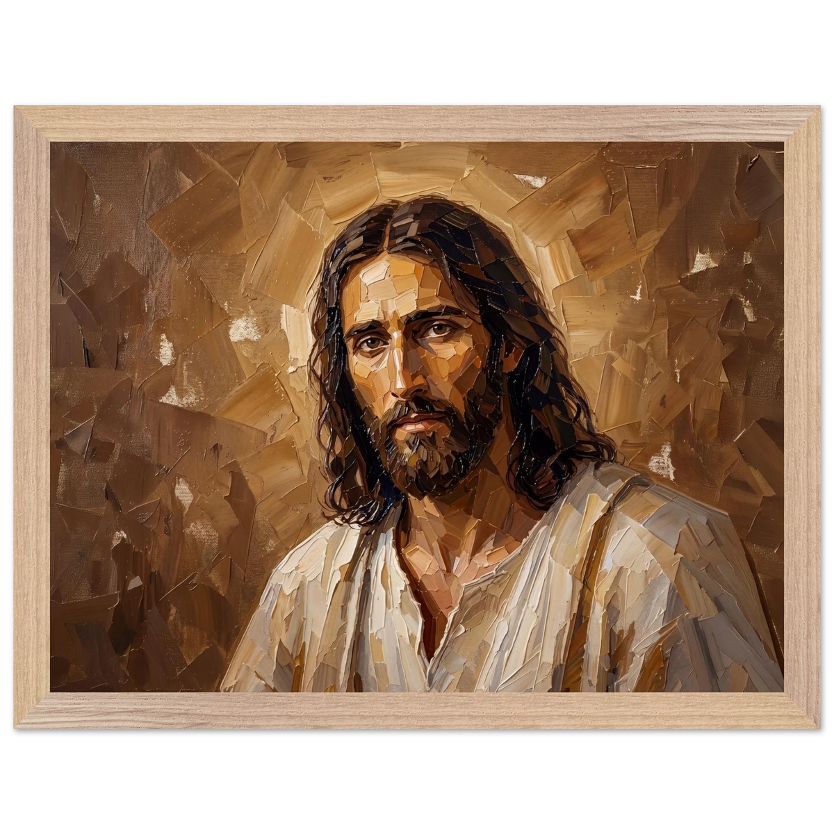 Kind Eyes: jesus, faith and serene gaze. Framed fine art print by The Light Stays.