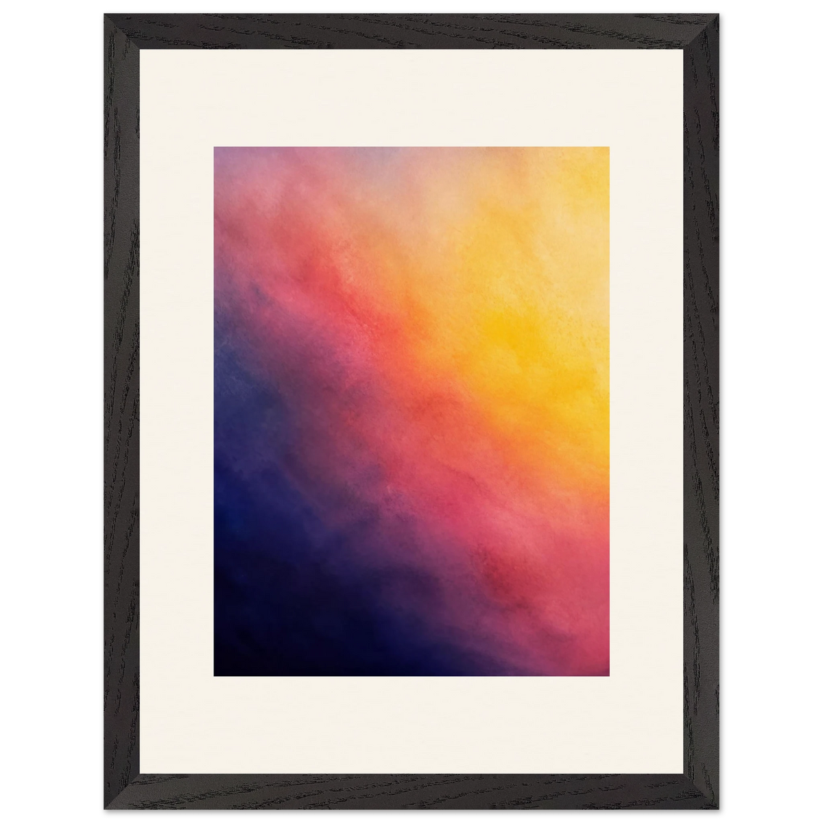 Turquoise and Gold: gradient, night and morning. Framed fine art print.