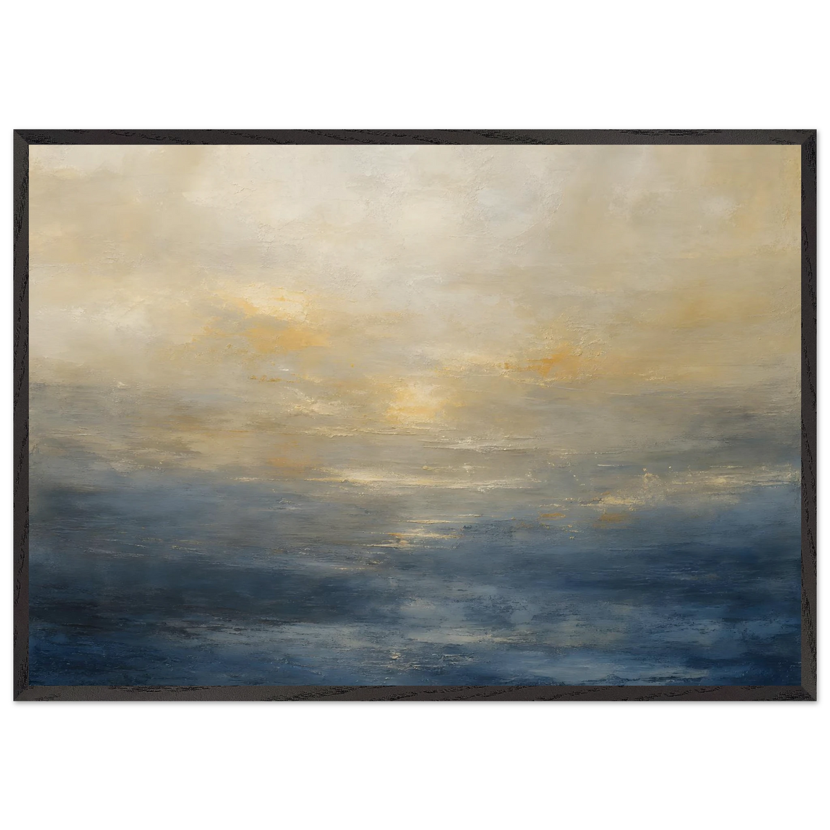 Golden Sea Mist, sea and coastal landscape. Archival framed fine art print shown framed.
