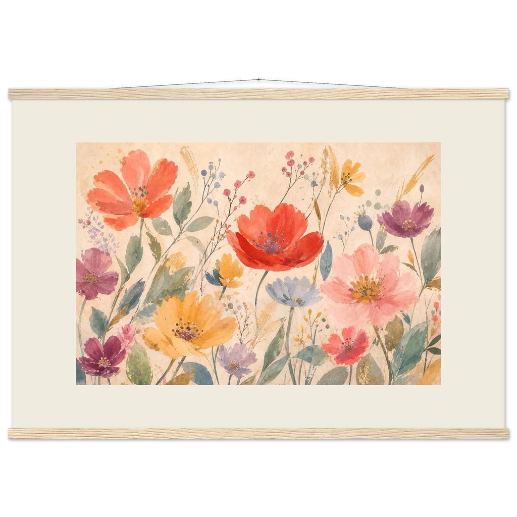 Floral Rhythm: flowers and botanical. Museum-quality fine art poster.