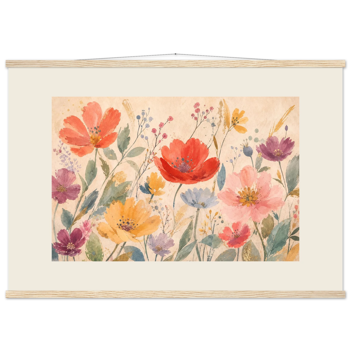 Floral Rhythm: flowers and botanical. Museum-quality fine art poster.