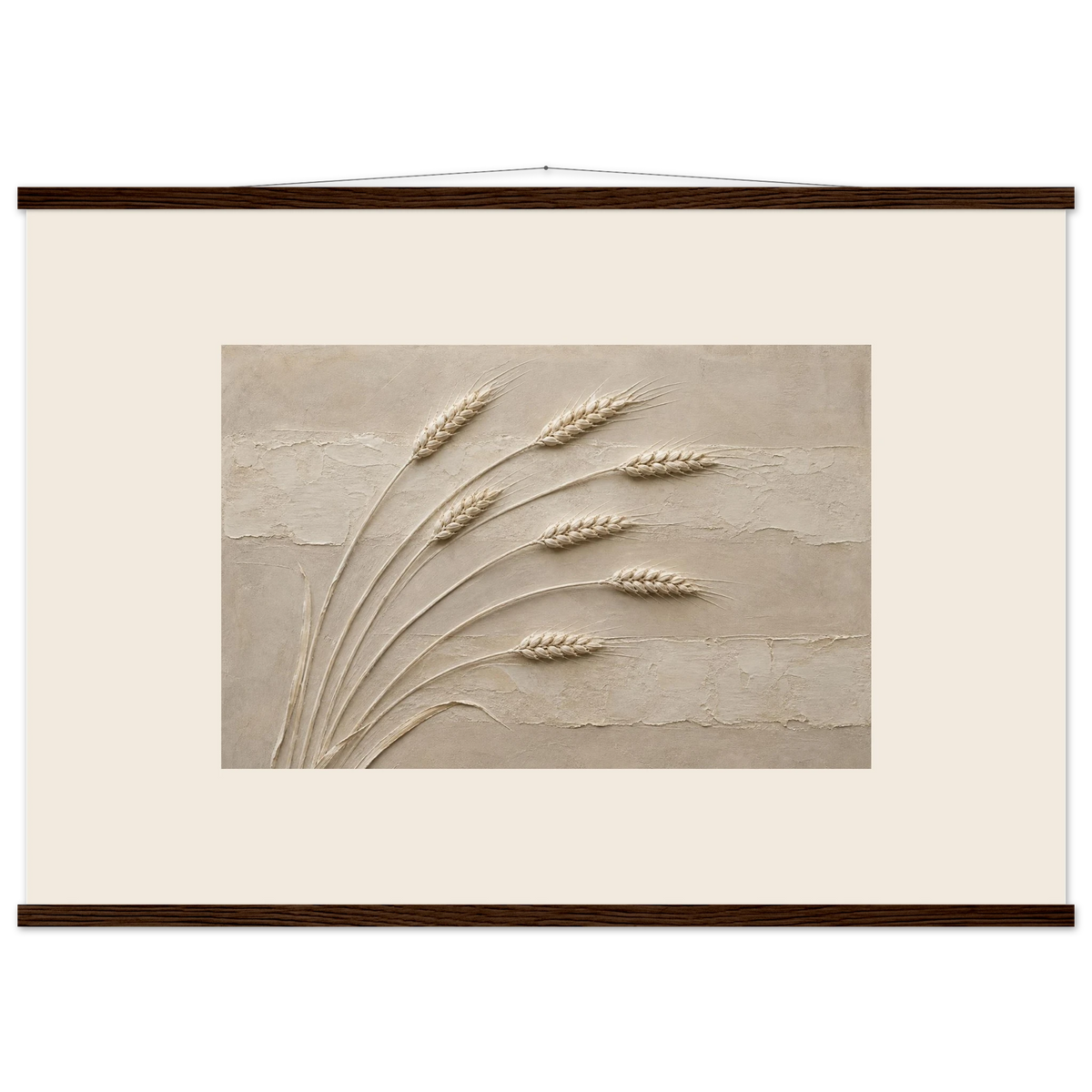 Wheat in Relief: faith, texture and botanical. Museum-quality fine art poster.