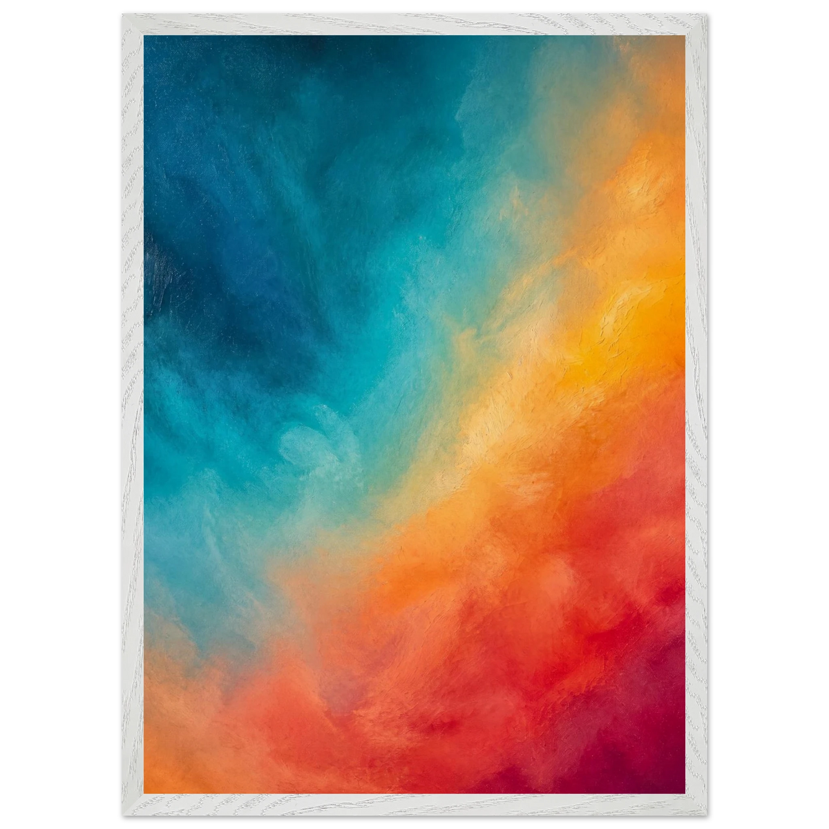 Teal and Orange: gradient, sea and dusk. Museum-quality framed fine art print.