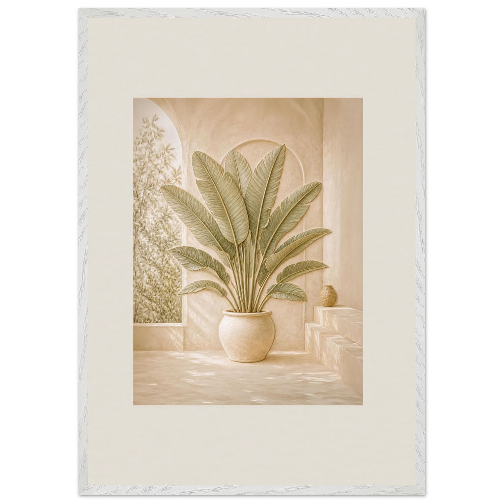 Courtyard Noon: landscape and sun. Museum-quality framed fine art print.