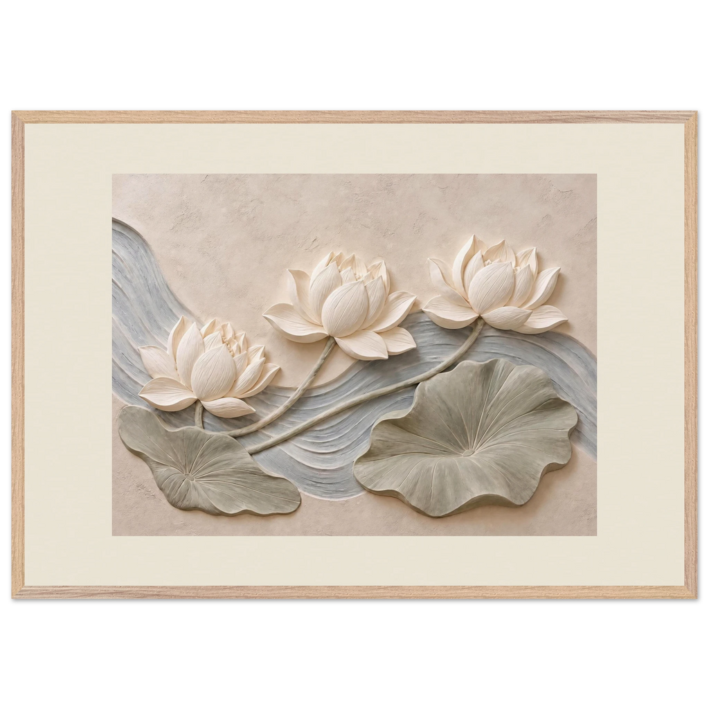 Lotus Current: flowers and botanical. Framed fine art print by The Light Stays.