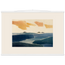 Amber and Indigo: abstract, coastline and color field. Museum-quality fine art poster.