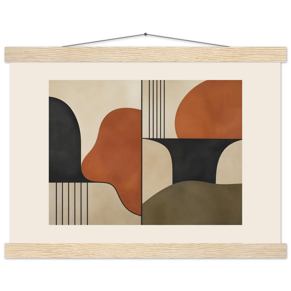 Compass and Clay: geometric abstract, clay and curves. Fine art poster by The Light Stays.