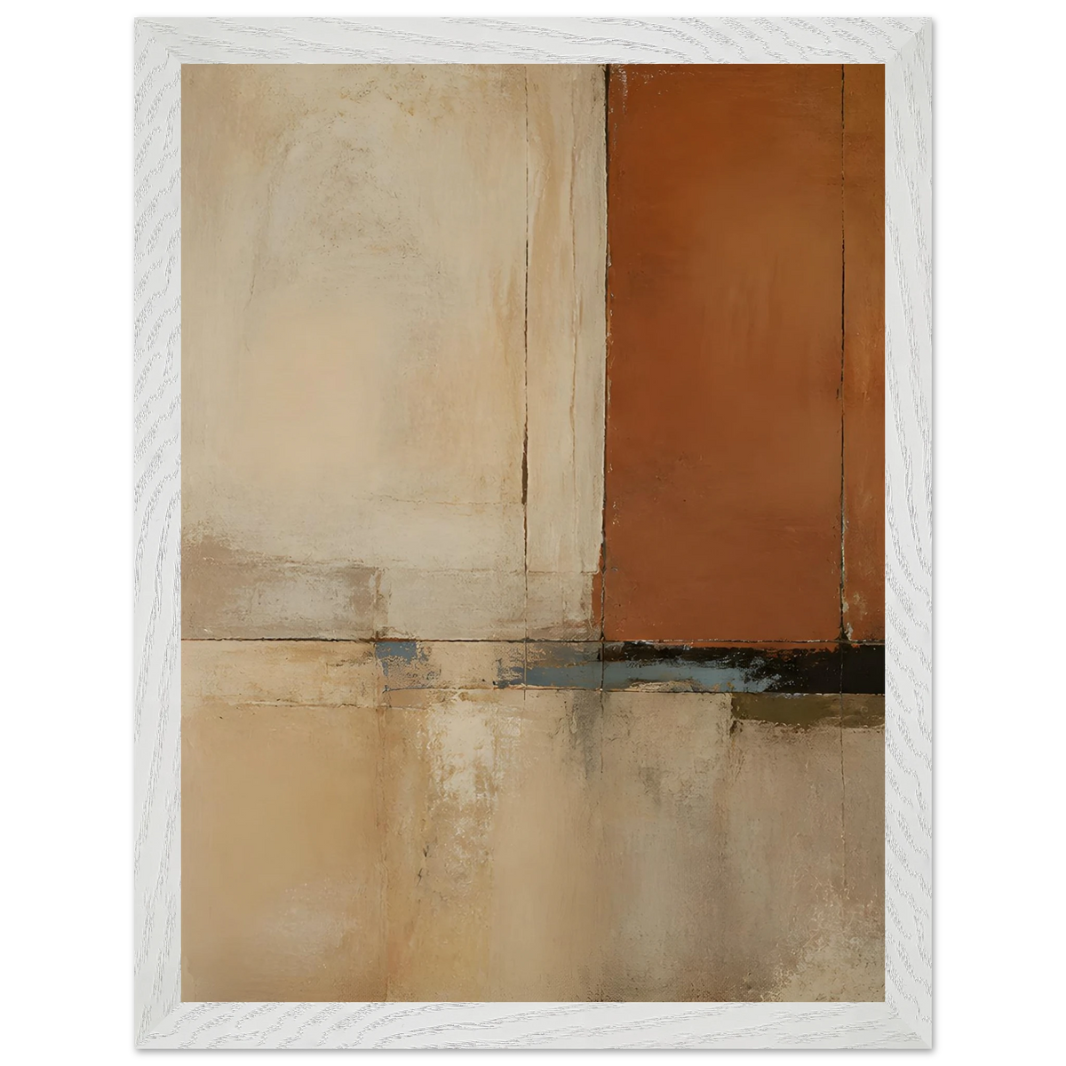 Terracotta Diptych, Panel I of II: two panels, terracotta and cream. Framed fine art print by The Light Stays.