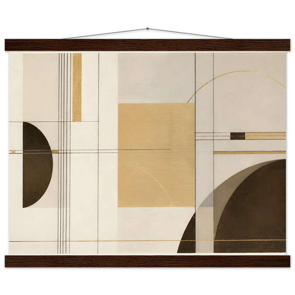 Lines of Sand: geometric abstract, neutral tones and texture. Fine art poster, alternate frame and size.